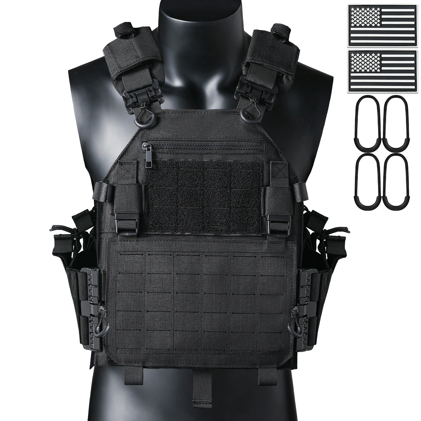 Chaleco táctico de caza MOLLE ajustable con corte láser