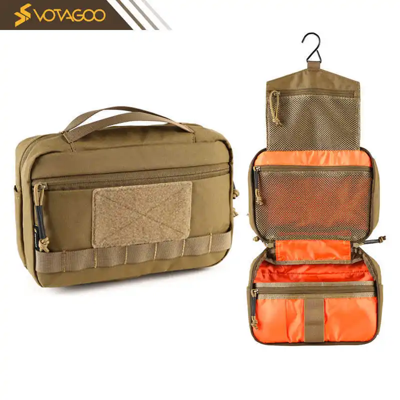 Bolsa táctica de aseo camuflaje para exteriores con Velcro, pequeña - imagen 3