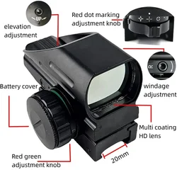 Mira telescópica para rifle con punto rojo/verde, airsoft y caza