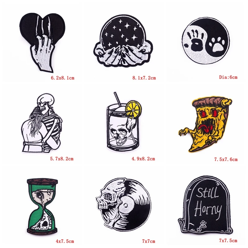 Parche táctico termoaplicable calavera Punk con cuchillo para chaqueta - imagen 4