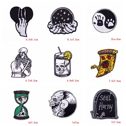 Parche táctico termoaplicable calavera Punk con cuchillo para chaqueta