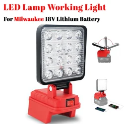 Lámpara de trabajo LED inalámbrica Milwaukee M18 con USB y emergencia