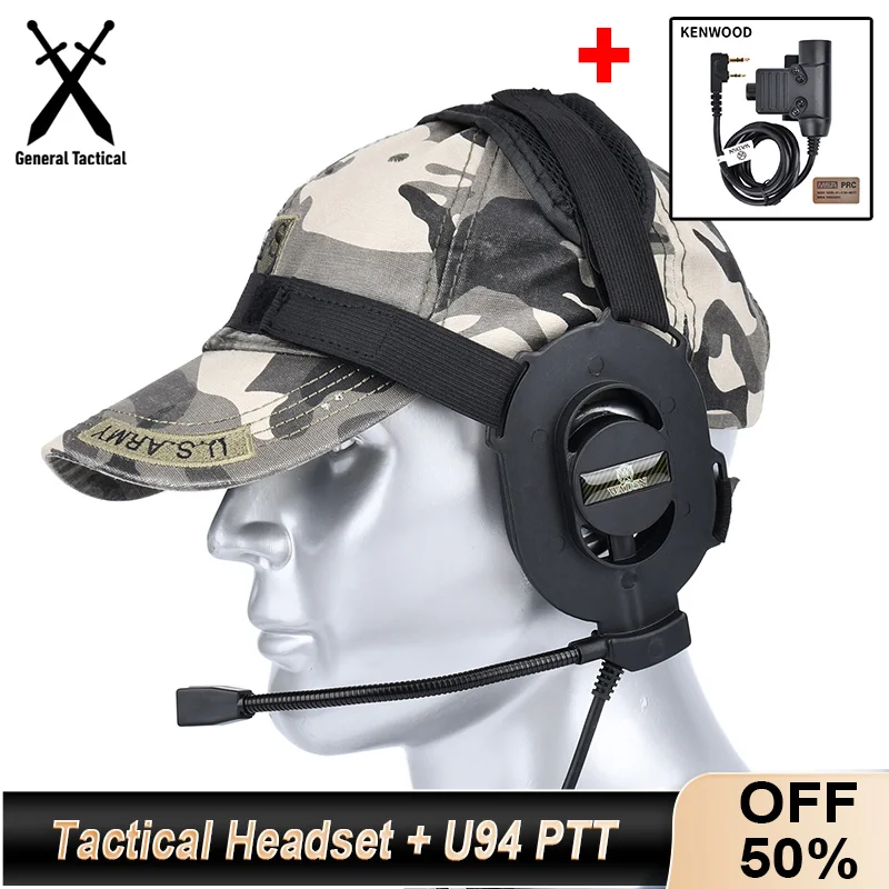 Wadsn Bowman Elite II auricular unilateral con PTT U94 para UV-5R