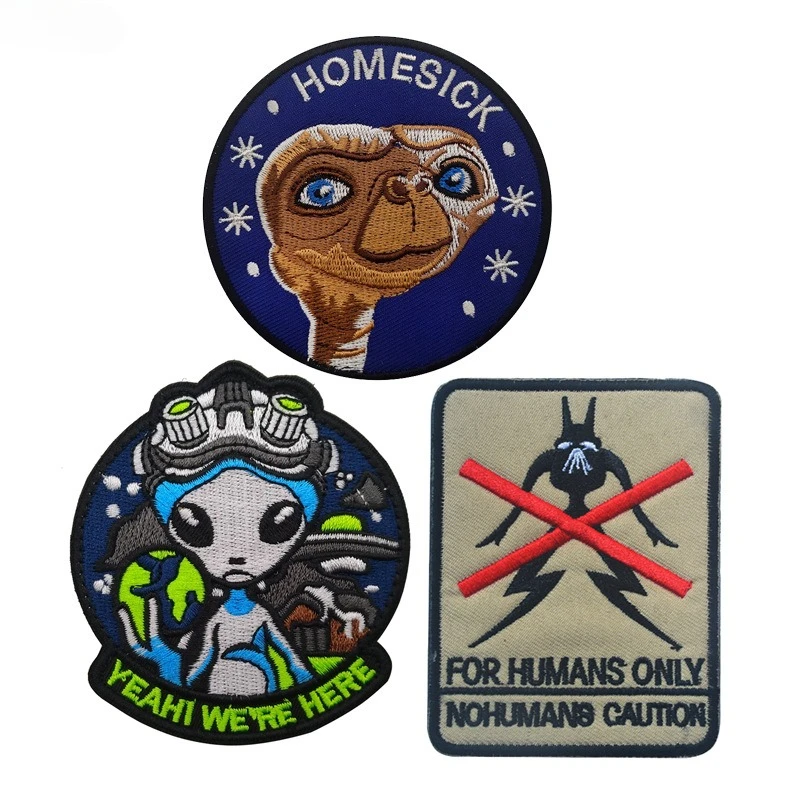Parche bordado táctico alien con velcro para chaqueta y chaleco - imagen 5