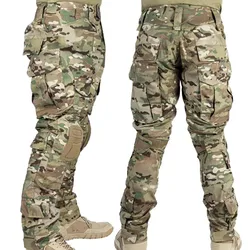 Pantalones tácticos Multicam con almohadillas - Combate y caza hombre