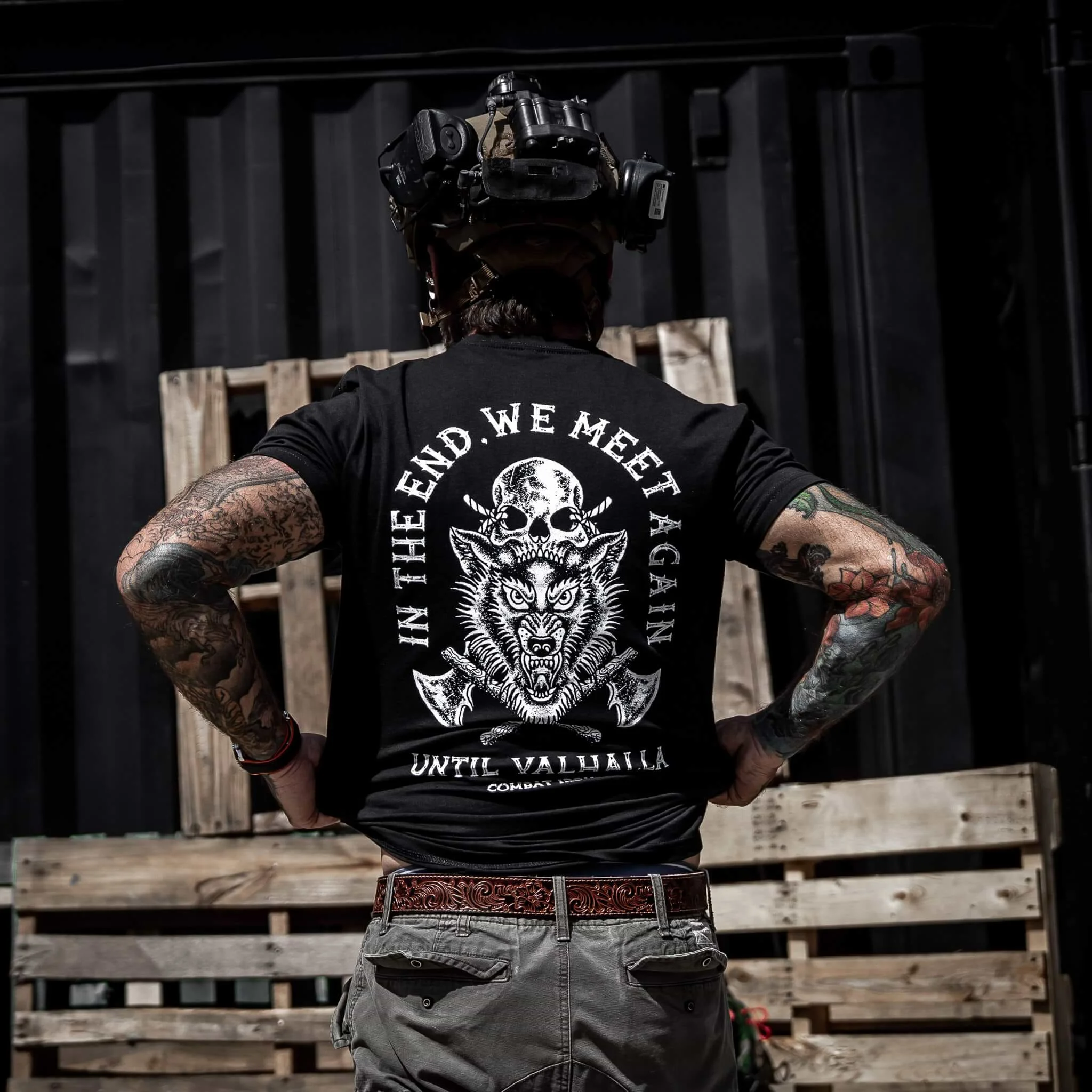 Unit Valhalla Camiseta táctica Combat Iron para hombre algodón - imagen 3