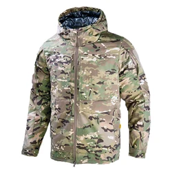 Chaqueta táctica térmica reflectante para invierno con capucha