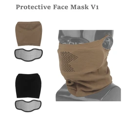 Máscara táctica Airsoft media cara transpirable acero extraíble