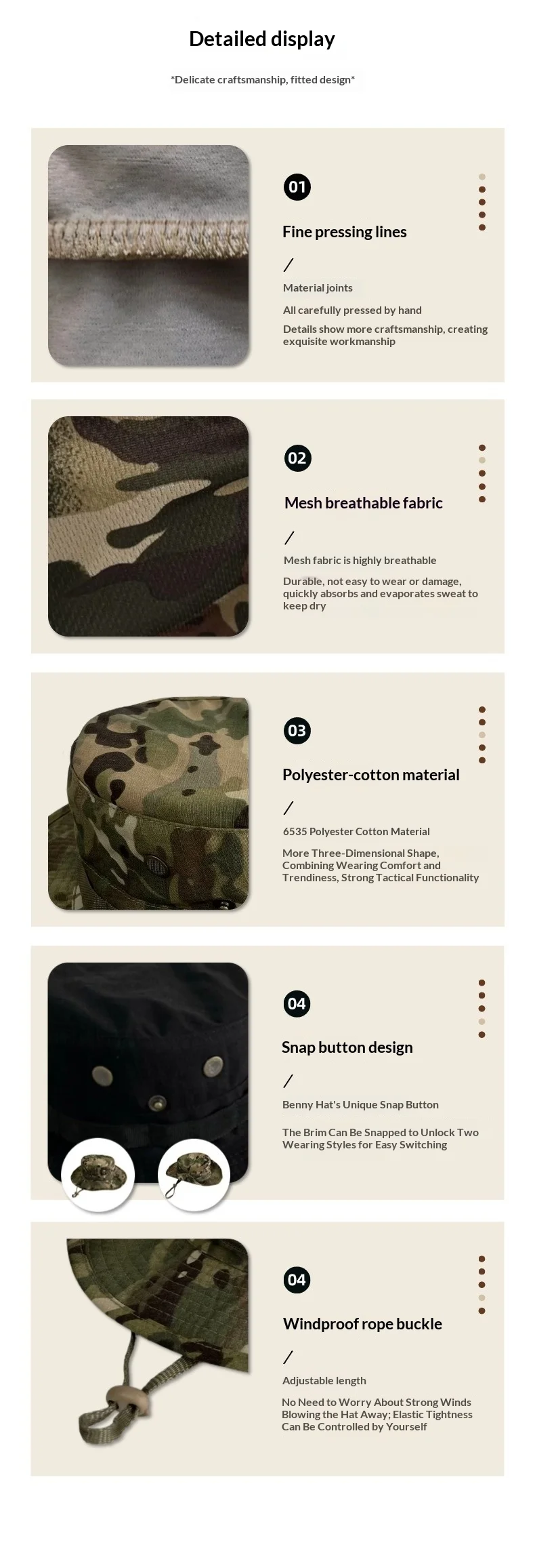 Sombrero camuflado para uso outdoor