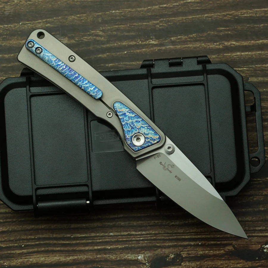 Rattlesnake Mini F03 cuchillo plegable M390 con mango titanio - imagen 2