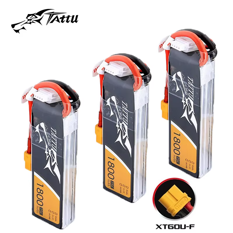 TATTU Batería LiPo 11.1V 1800mAh 75C XT60 para drones de carreras