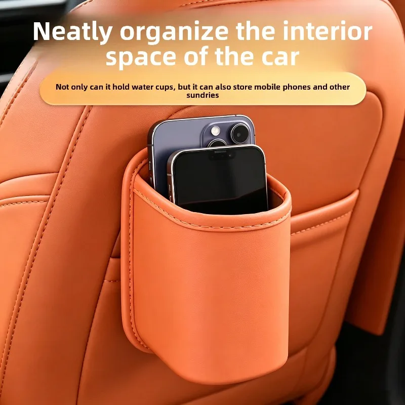 Organizador portavasos de cuero para coche y botellas - imagen 2