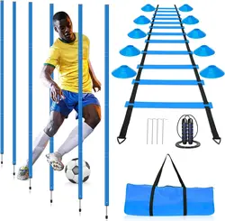 Kit entrenamiento agilidad fútbol – Postes slalom escalera y conos