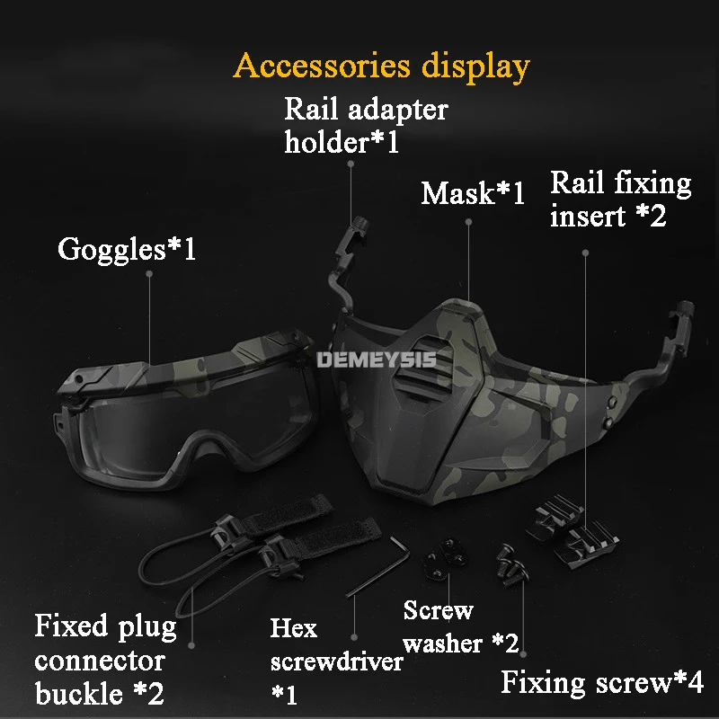Máscara táctica de paintball con gafas protectoras y airsoft