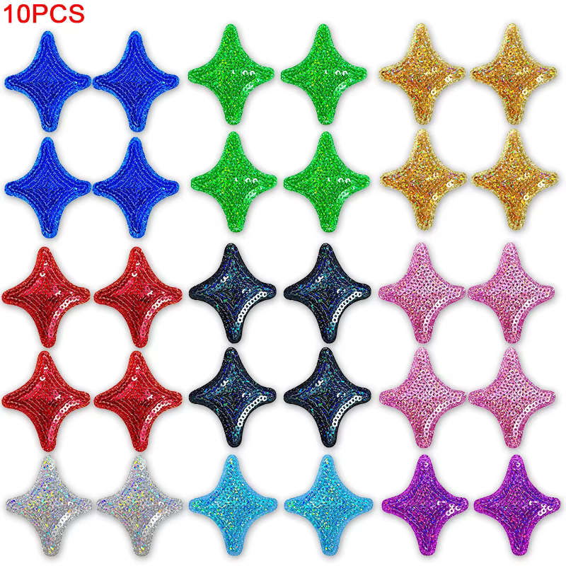 Parche bordado estrellas con lentejuelas – para coser o planchar - imagen 3