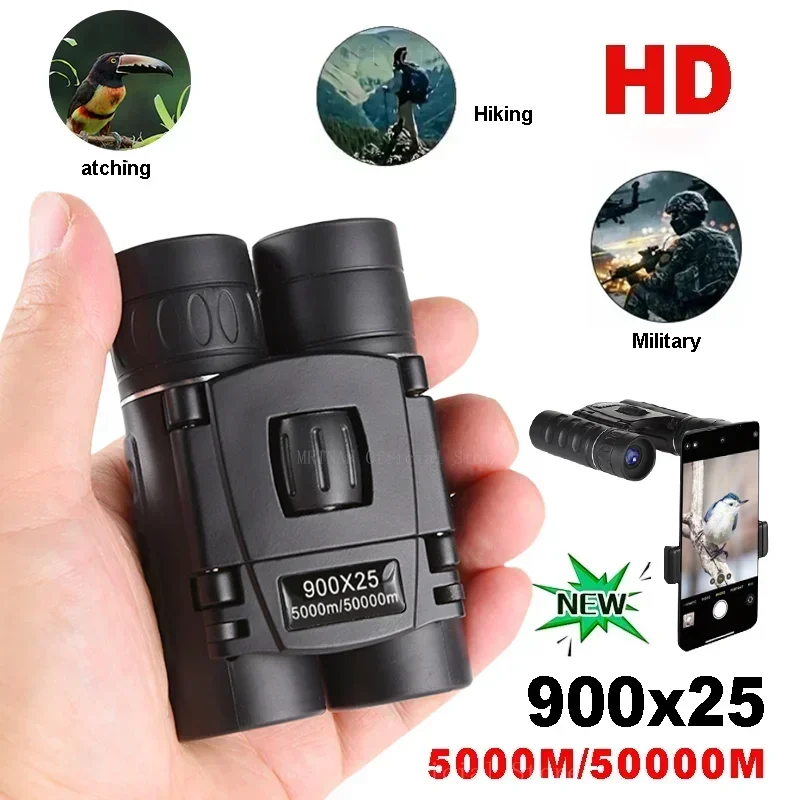 Binoculares compactos BAK4 HD de largo alcance poca luz