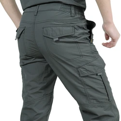 Pantalones cargo tácticos impermeables transpirables bolsillos hombre