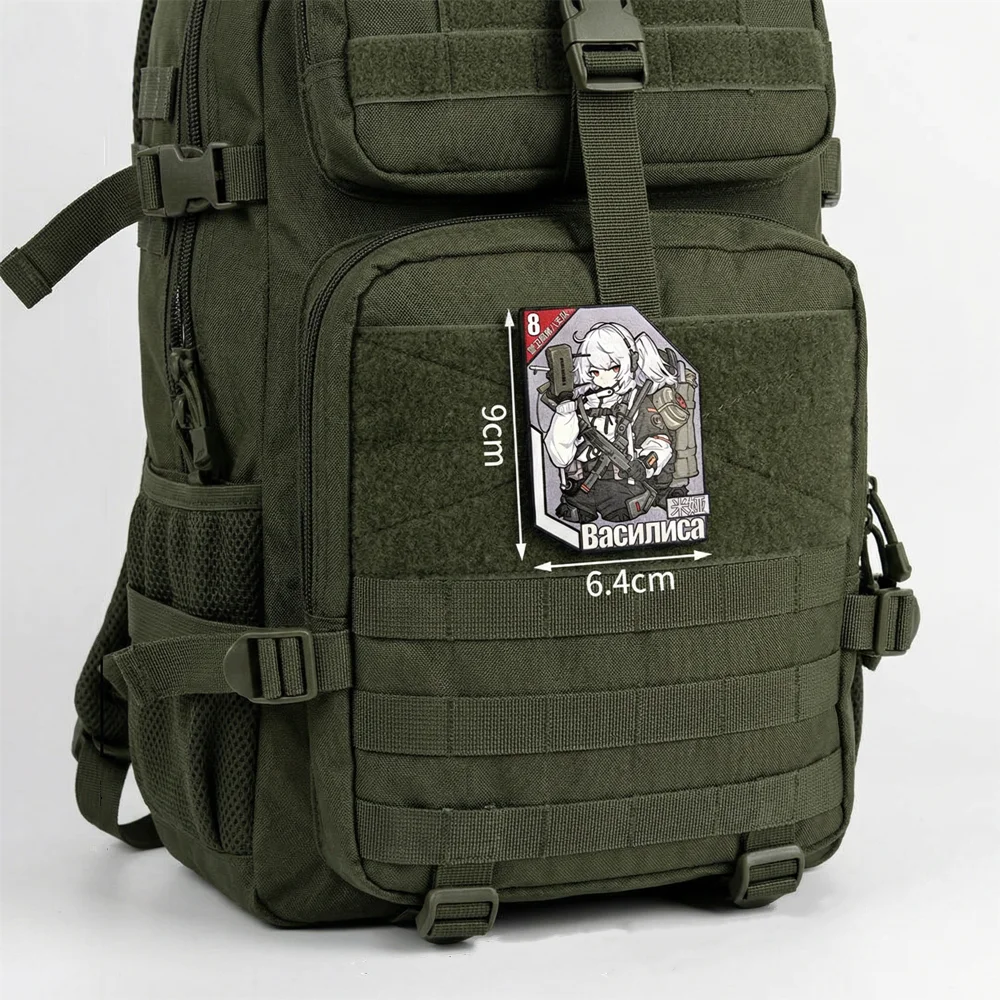 Cedar Mia Parche Táctico estilo anime chica pistola para mochila - imagen 4