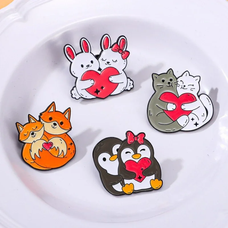 Broche pingüino gato conejo zorro San Valentín para ropa - imagen 3