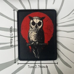 Parche velcro búho sangre luna – insignia moral militar
