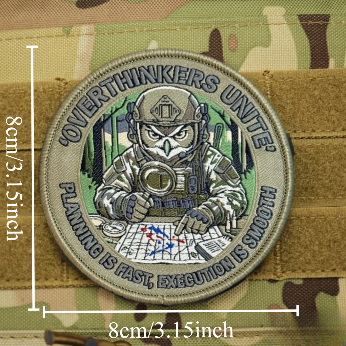 Parche táctico morale Overthinkers Unite – Insignia molle para mochila