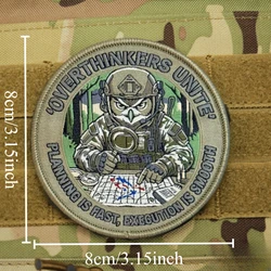 Parche táctico morale Overthinkers Unite – Insignia molle para mochila