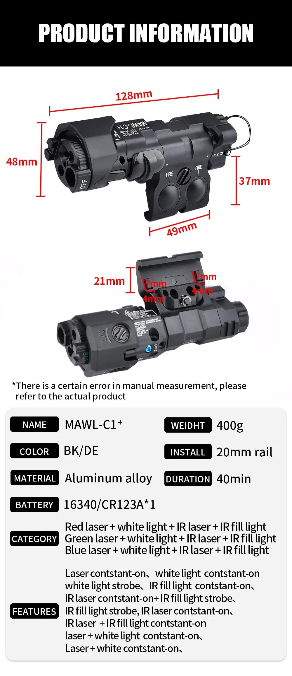 Detalle de controles