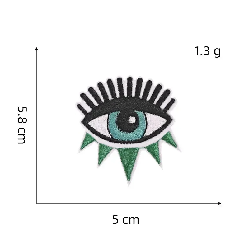 Parche bordado mal de ojo – emblema azul termoadhesivo - imagen 2