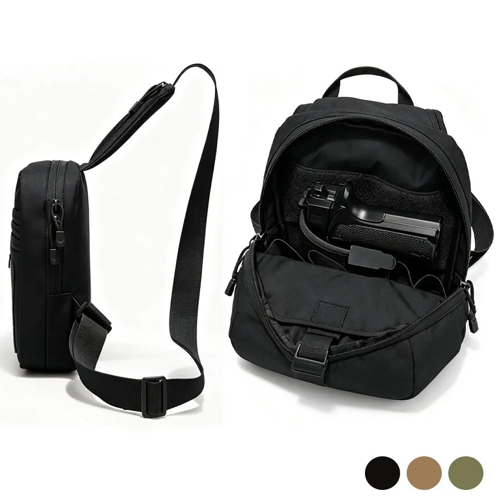 Bolsa táctica pecho MOLLE con funda para pistola – EDC caza