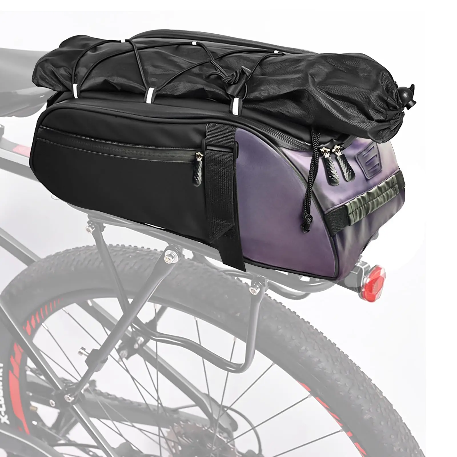 Alforja para sillín con reflector, bolsa transporte bicicleta - imagen 4
