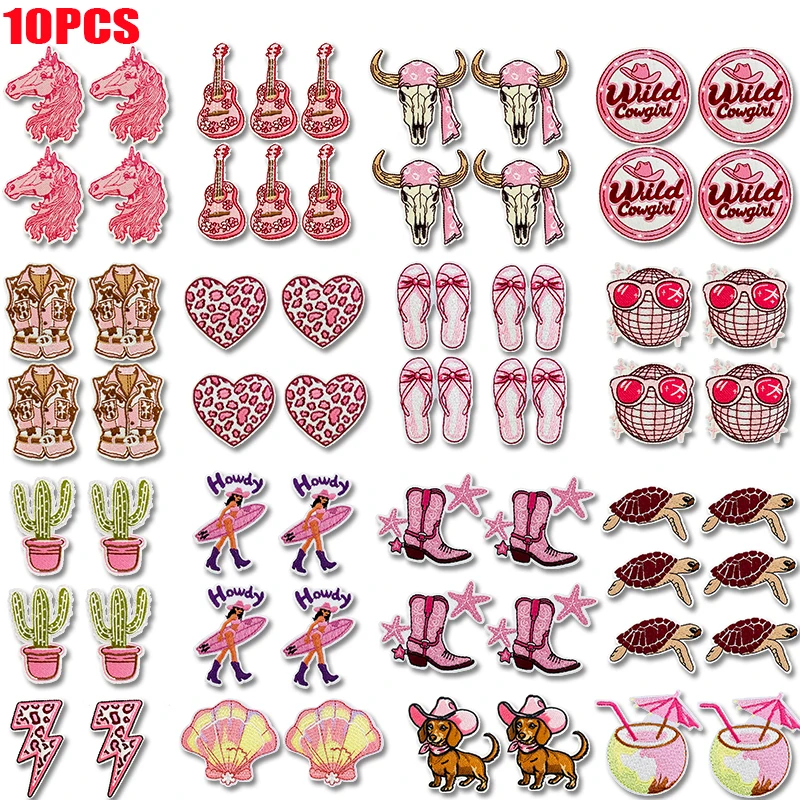 Parches bordados vaquera oeste rosa – Termoadhesivos y para coser ropa - imagen 5