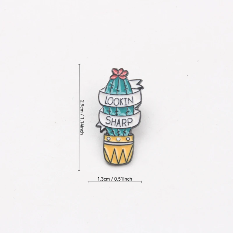 Pin esmaltado cactus vintage Lookin Sharp – Broche divertido - imagen 4