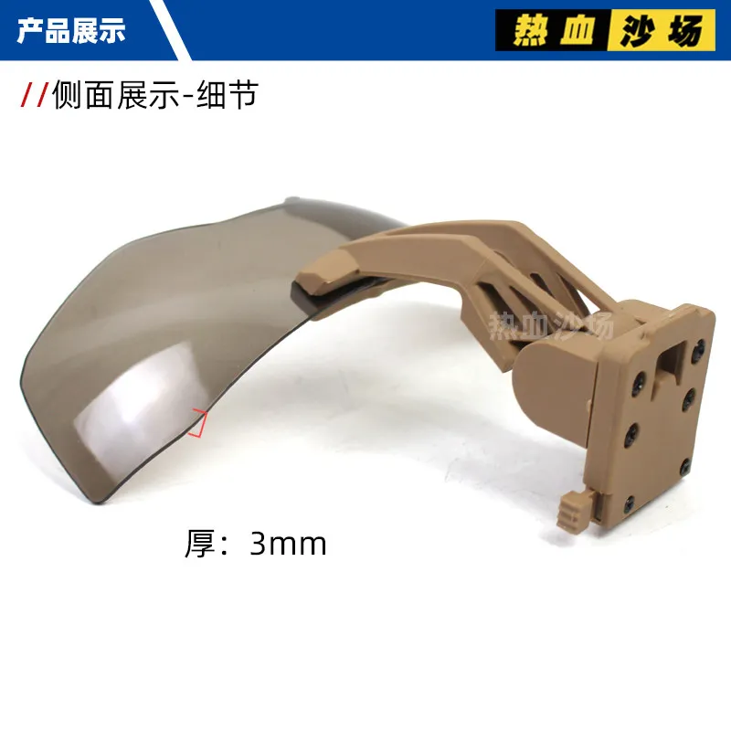 Detalle de las gafas con protección