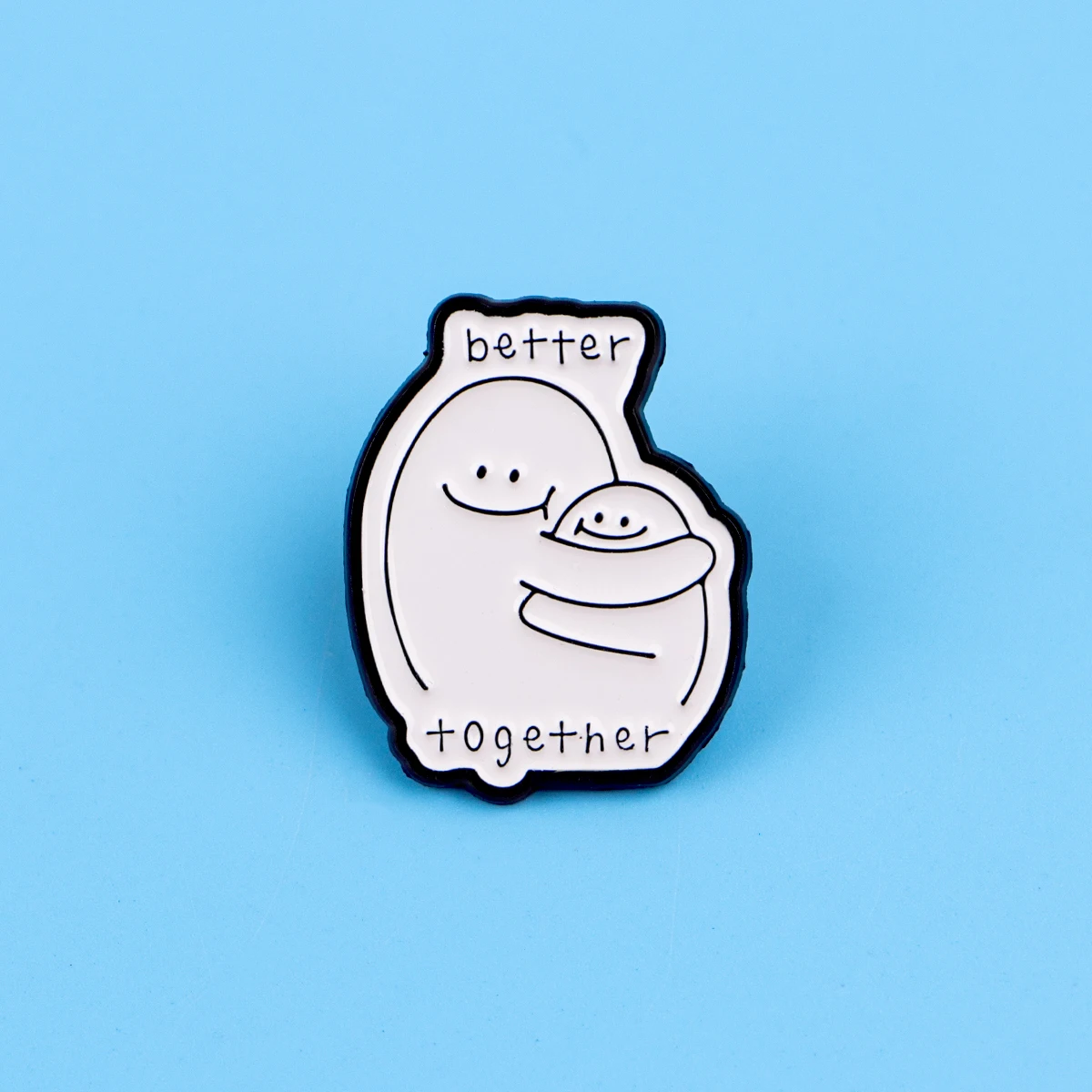 Pin esmaltado broche minimalista fantasma abrazado para parejas
