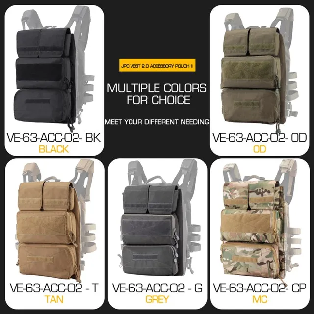 Bolsa táctica expandible para panel trasero y accesorios