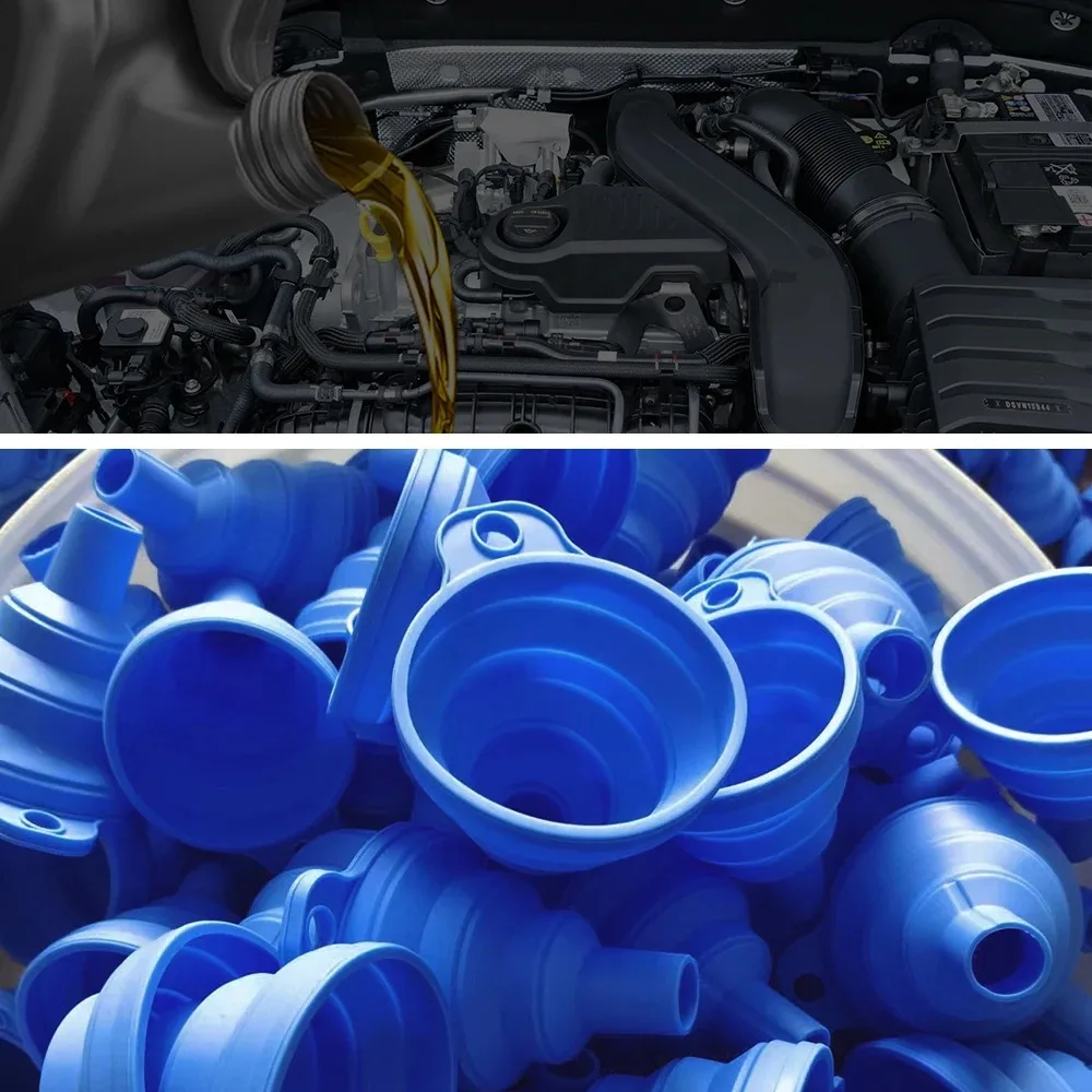 Embudo de silicona para aceite y líquidos del motor, plegable - imagen 2