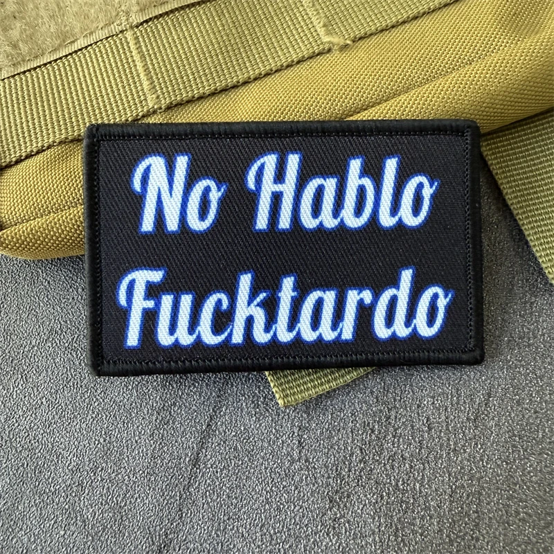 Parche táctico divertido No Hablo – Para mochila o ropa con velcro - imagen 2