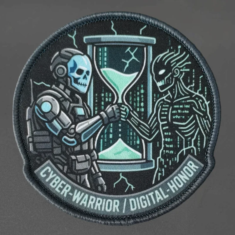 Parche calavera Cyber Digital Honor – táctico para chaleco MOLLE - imagen 2