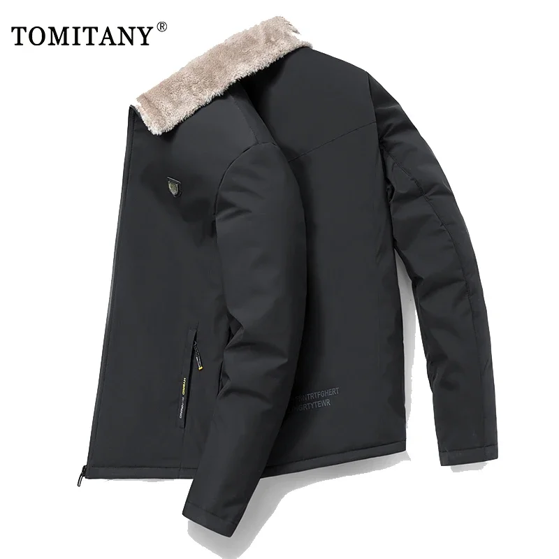 Parka de lana invierno hombre cuello alto forro polar táctico - imagen 2