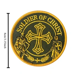 Parche bordado cruz templaria con velcro – Accesorio táctico MOLLE
