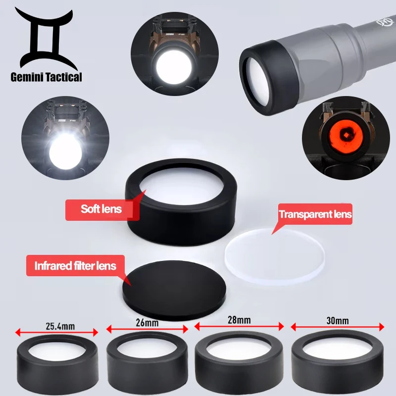 Wadcn Protector de Lente para Linterna LED Táctica