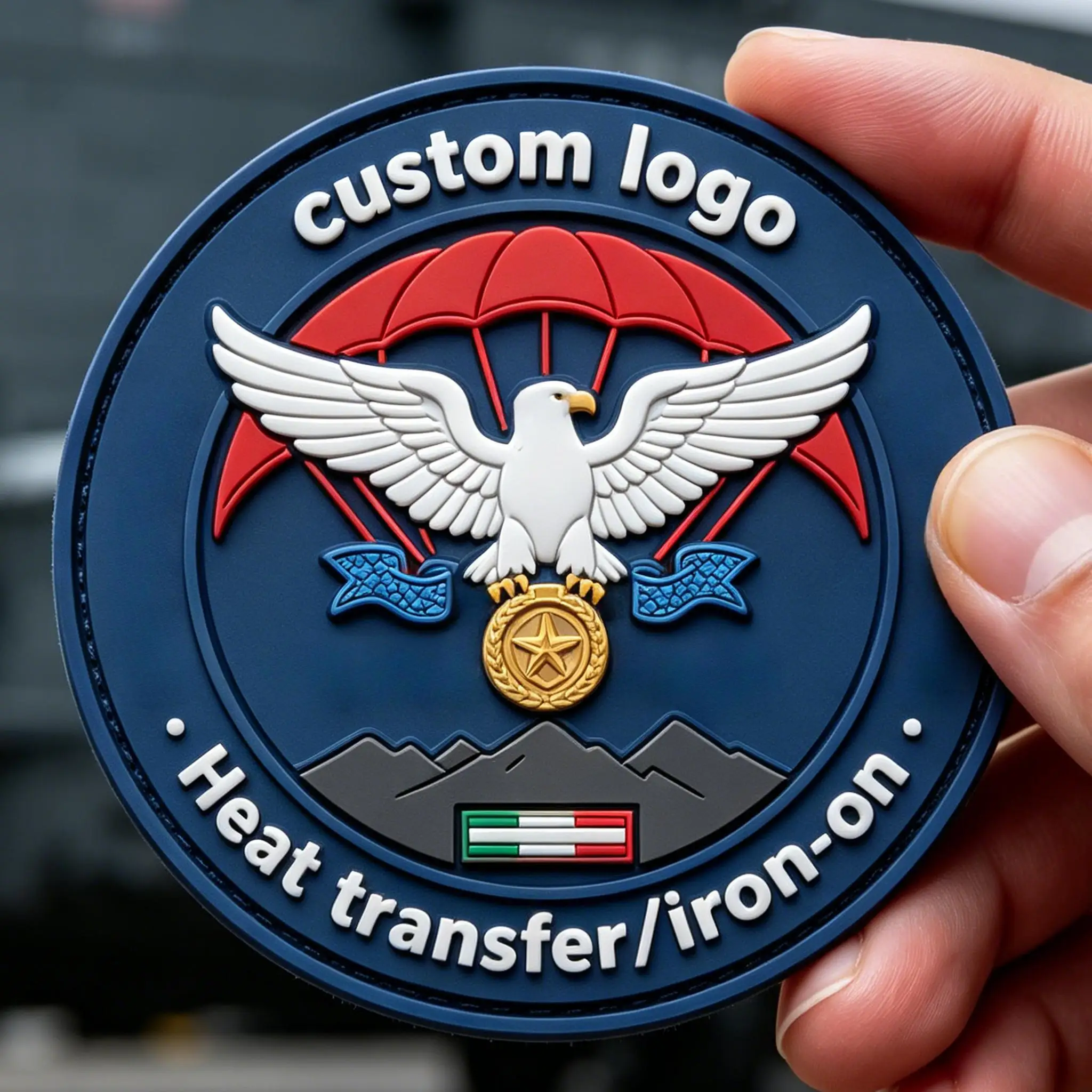 Pin de solapa táctico PVC goma suave con logotipo personalizado