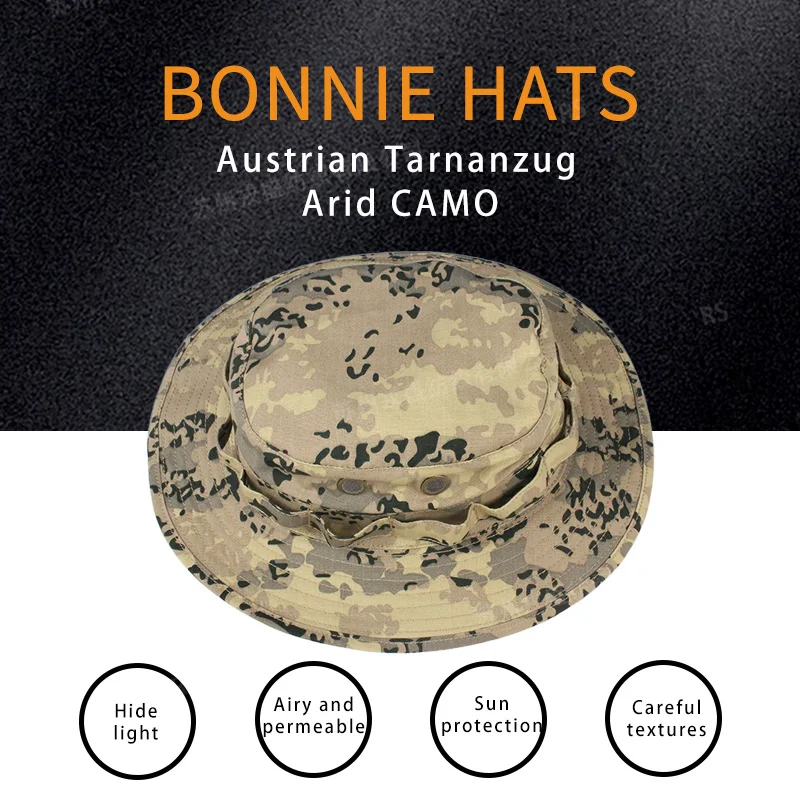 Sombrero boonie táctico militar de camuflaje arid en NYCO ripstop NIR - imagen 3