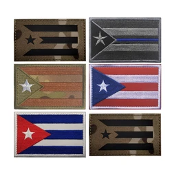 Parche reflectante bordado bandera Puerto Rico Cuba América del Sur