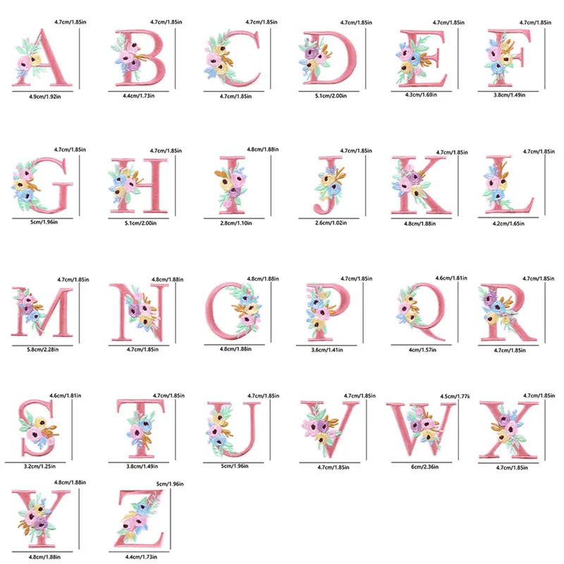 Parches bordados flor rosa letras en inglés para planchar ropa y coser - imagen 3
