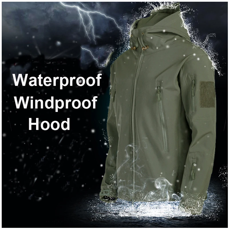 Chaqueta softshell impermeable táctica – Capa polar exterior hombre - imagen 3