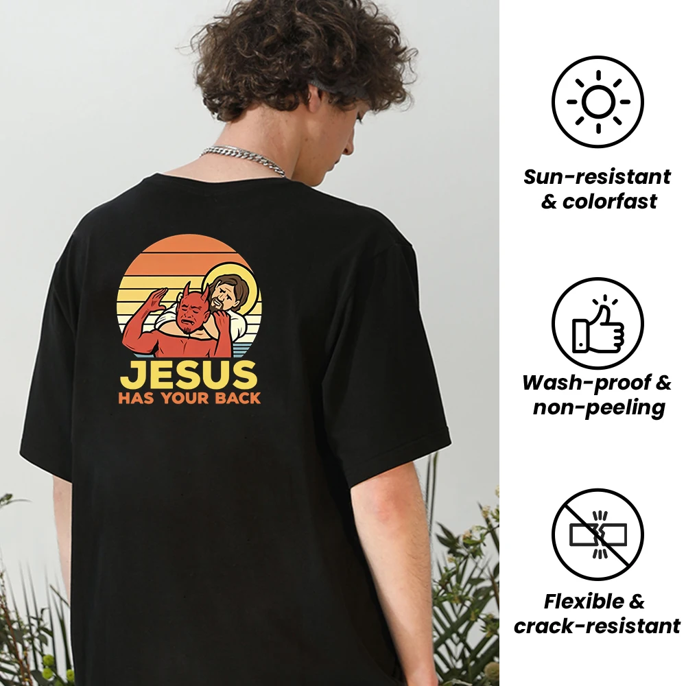 Parche termoadhesivo "Jesus Has Your Back" para ropa táctica y exterior - imagen 3