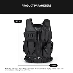 Chaleco táctico MOLLE ajustable con protección corporal para airsoft
