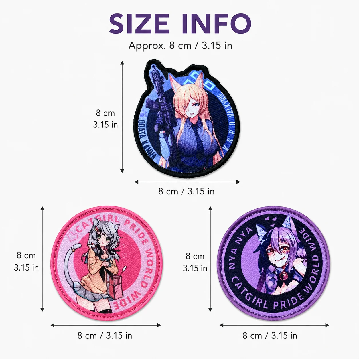 Parche táctico anime con velcro gancho y bucle – Morale patch infantil - imagen 2