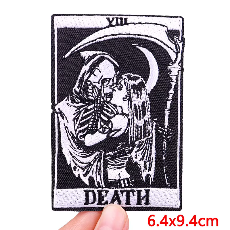 Parche bordado Punk Tarot para planchar - Calavera y gatos urbanos - imagen 2